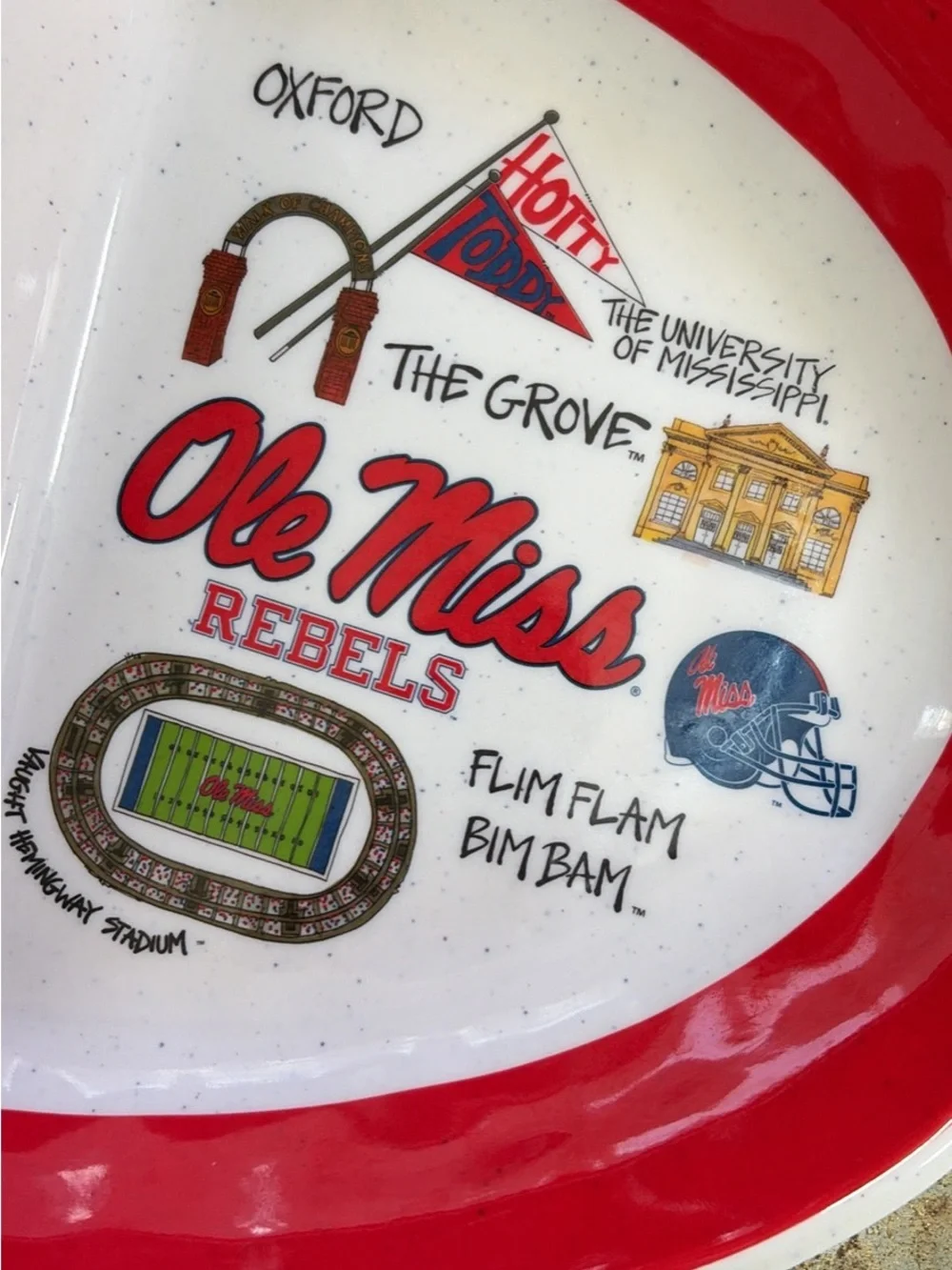 Magnolia Lane Ole Miss Rebels Two-Section Melamine Platter Hotty Toddy Tailgate
